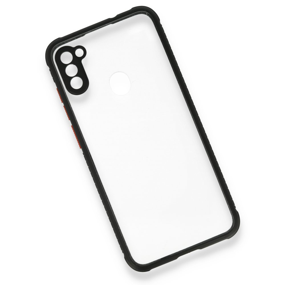  Samsung Galaxy M11 Kılıf Miami Şeffaf Silikon - Siyah