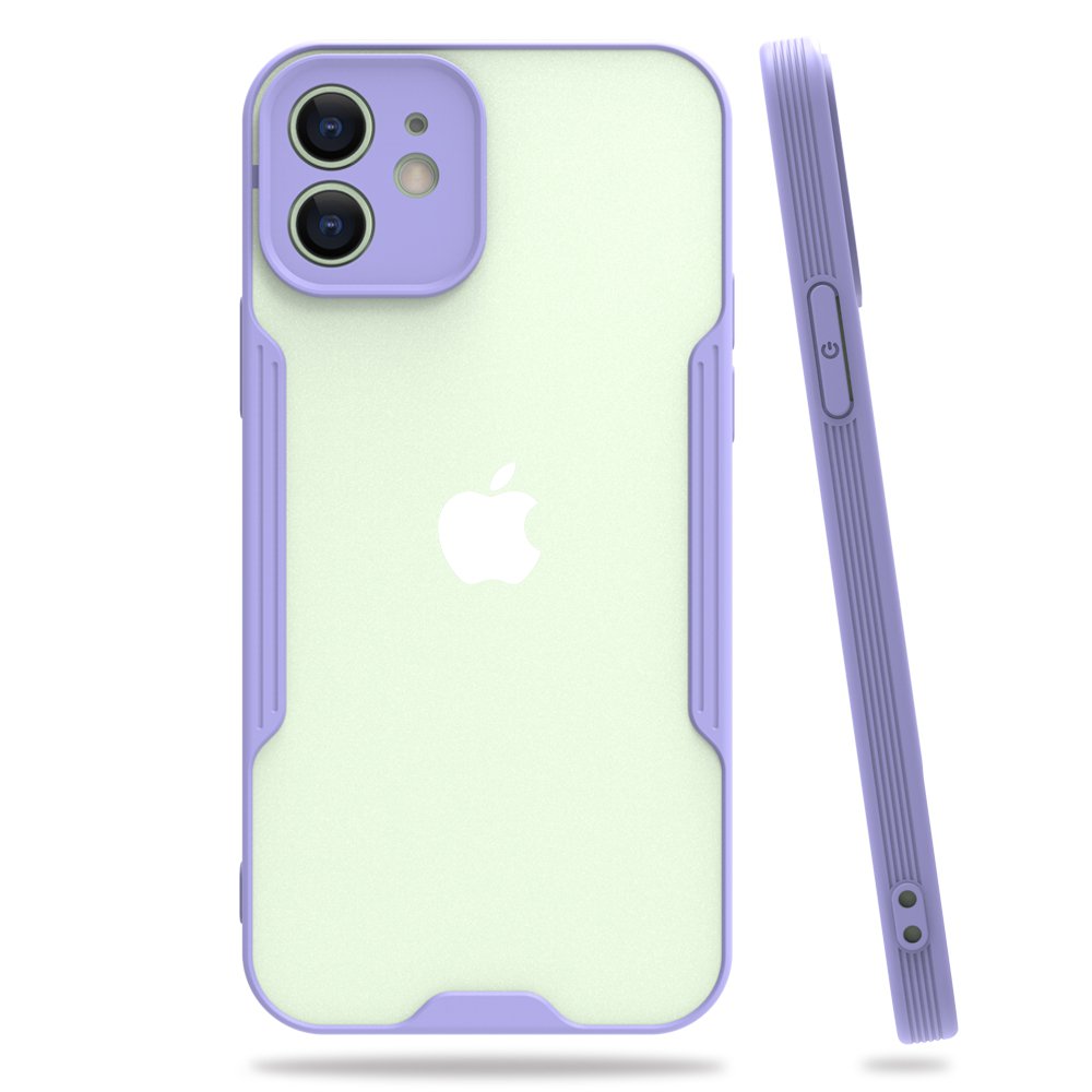  iPhone 12 Kılıf Platin Silikon - Lila