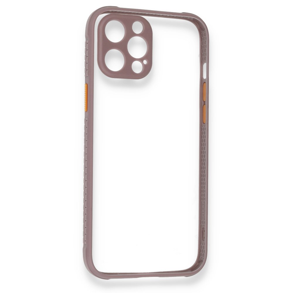  iPhone 12 Pro Kılıf Miami Şeffaf Silikon - Açık Mor
