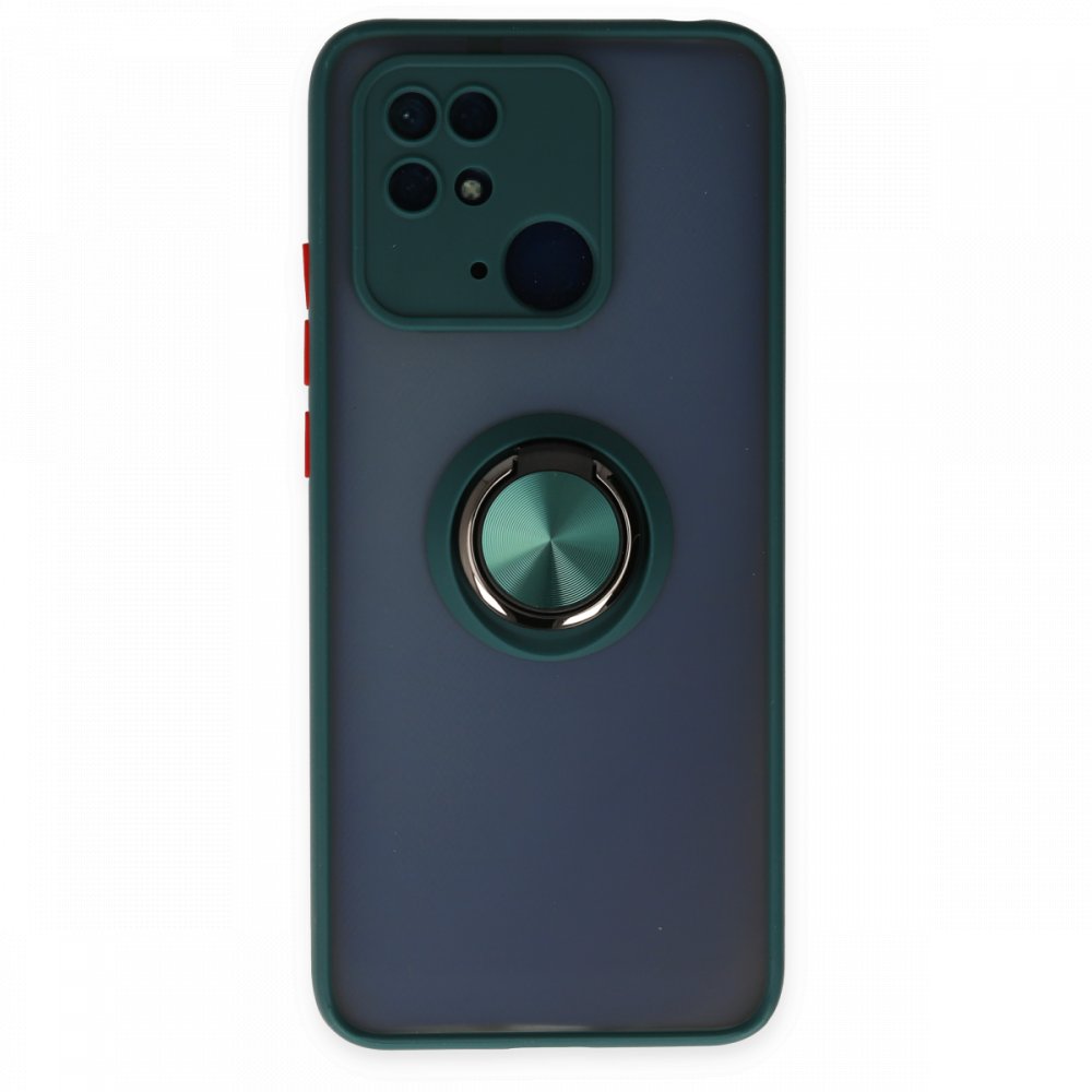 Redmi 10C Kılıf Montreal Yüzüklü Silikon Kapak - Yeşil