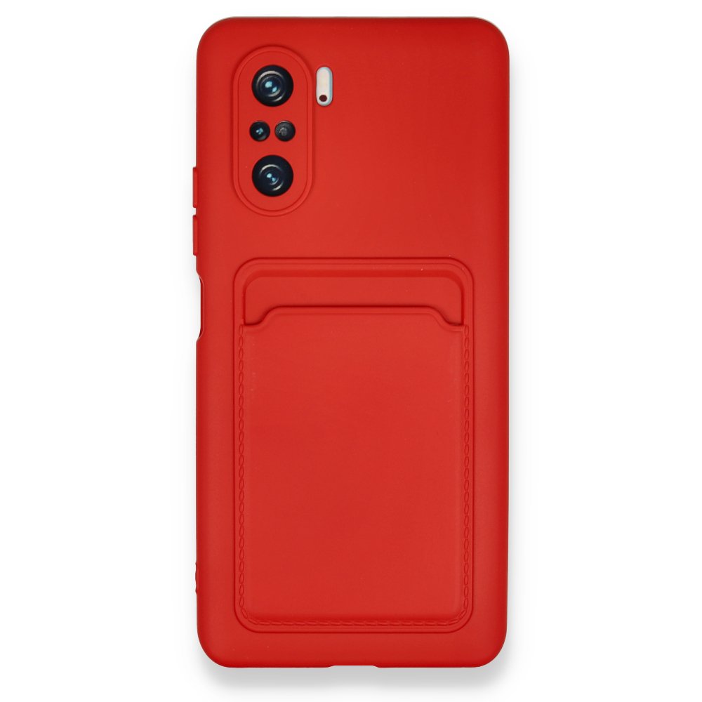 Redmi K40 Pro Kılıf Kelvin Kartvizitli Silikon - Kırmızı