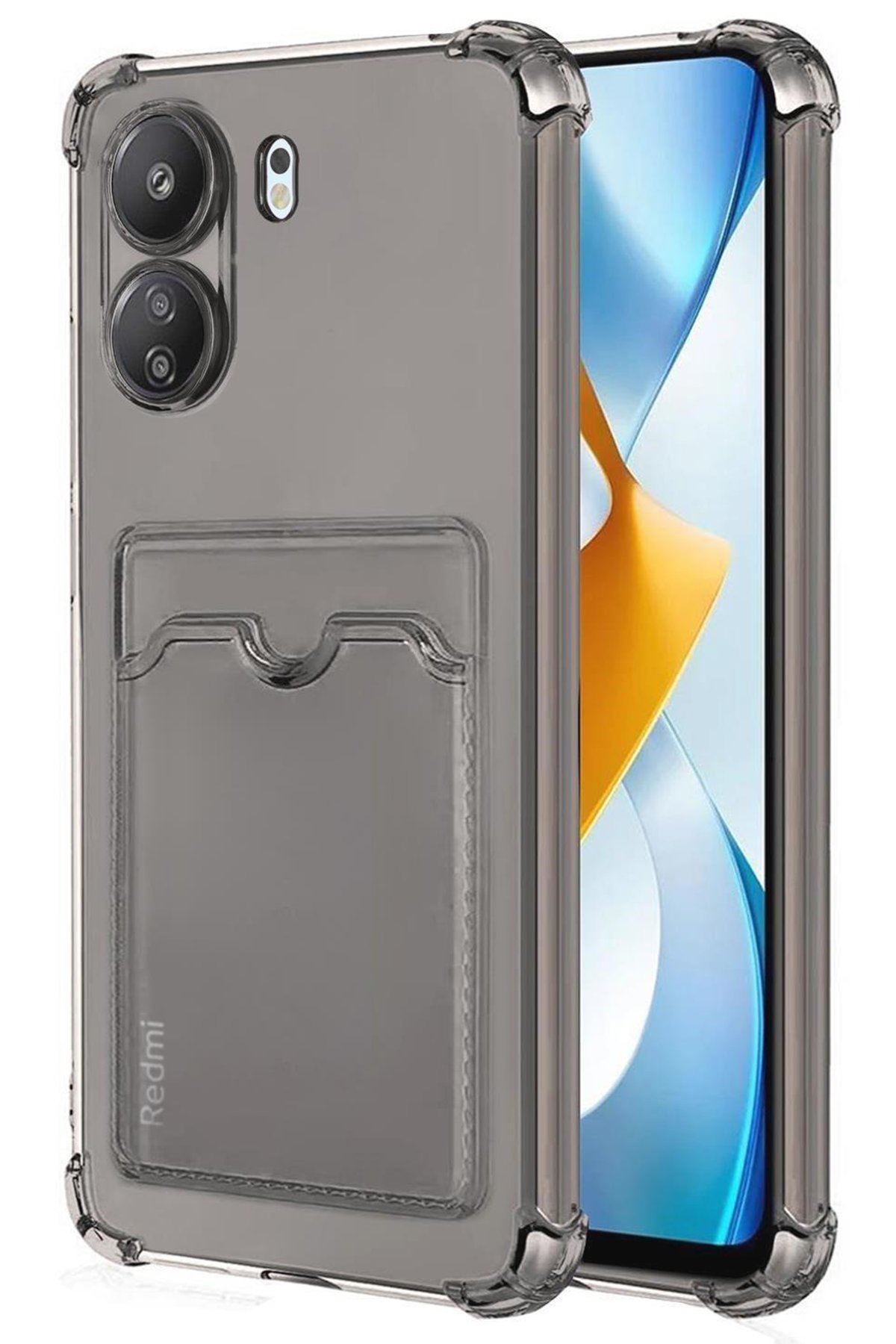  Xiaomi Poco C65 Kılıf Kart Şeffaf Silikon - Şeffaf