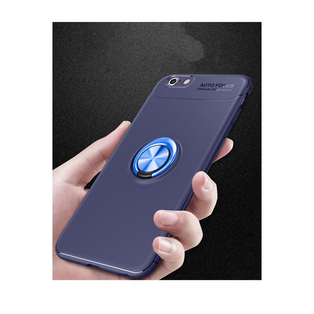 iPhone 6 Kılıf Range Yüzüklü Silikon - Mavi  iPhone 6 Kılıf Range Yüzüklü Silikon - Mavi