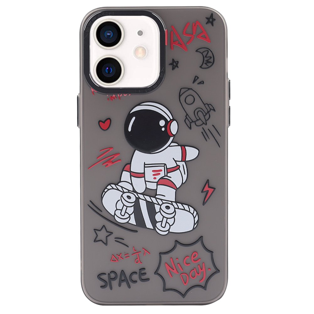  iPhone 12 Kılıf Prada Desenli Kapak - Prada Siyah - 1