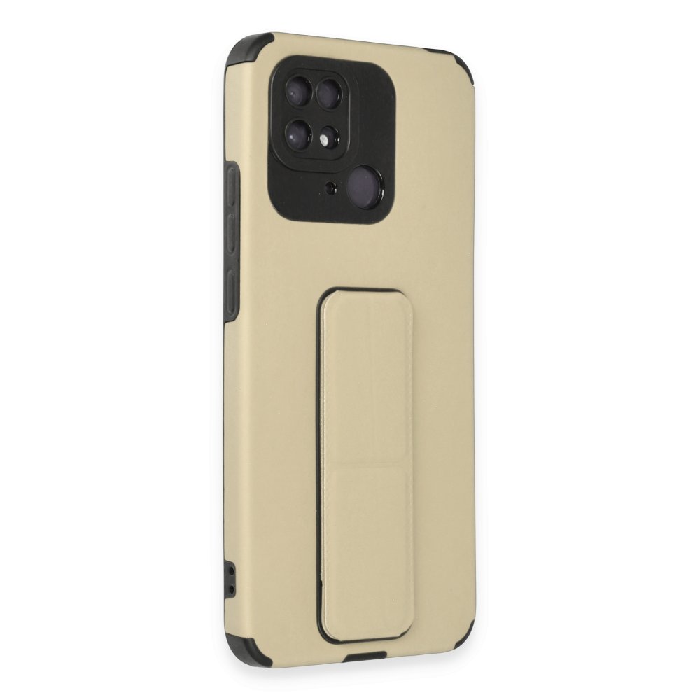 Xiaomi Poco C40 Kılıf Mega Standlı Silikon - Gold Xiaomi Poco C40 Kılıf Mega Standlı Silikon - Gold