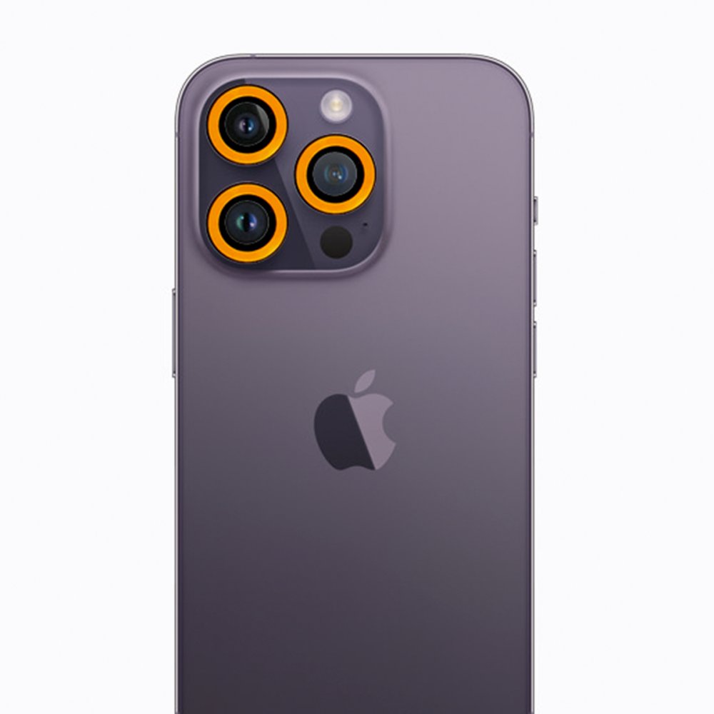  iPhone 12 Pro Neon Fosforlu Kamera Lens - Sarı