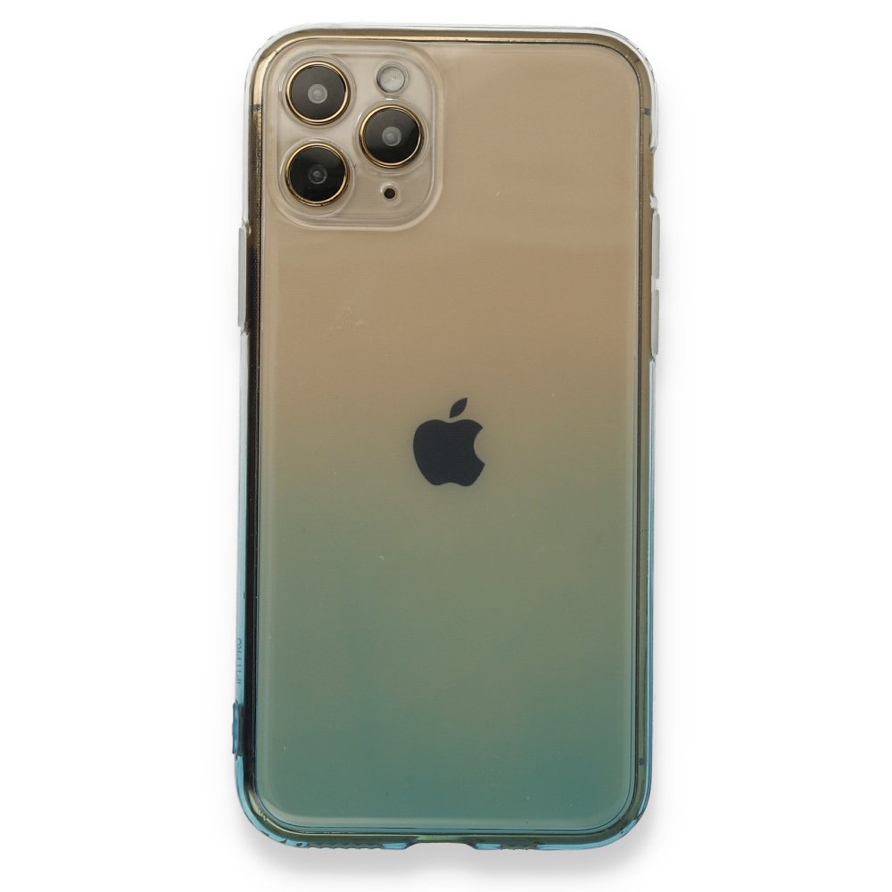  iPhone 11 Pro Kılıf Lüx Çift Renkli Silikon - Mavi