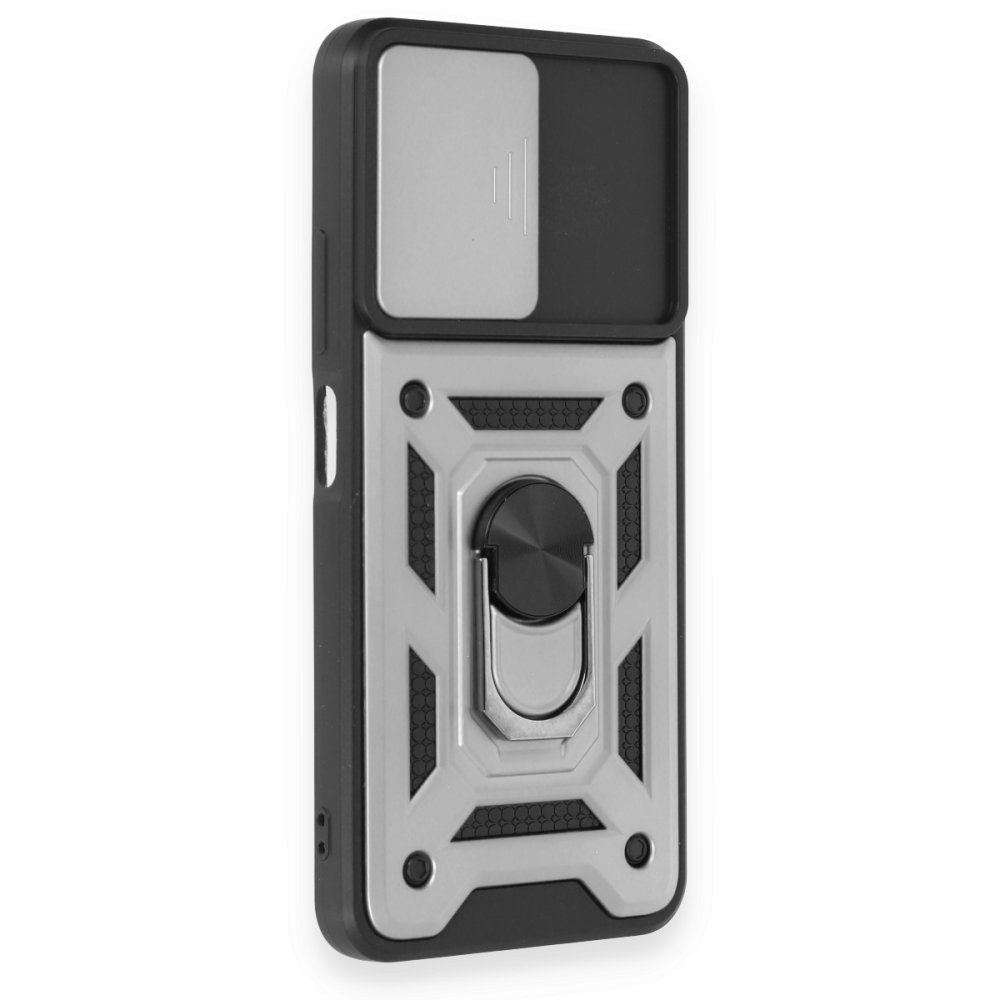 Redmi Note 12 4G Kılıf Pars Lens Yüzüklü Silikon - Gümüş