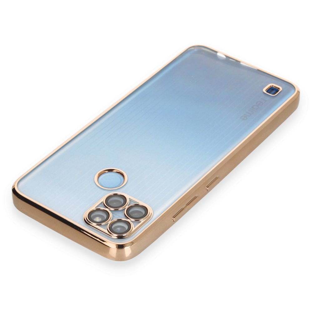  Realme C21Y Kılıf Razer Lensli Silikon - Gold