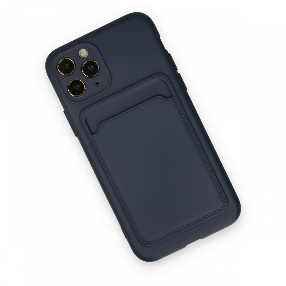  iPhone 11 Pro Kılıf Kelvin Kartvizitli Silikon - Lacivert