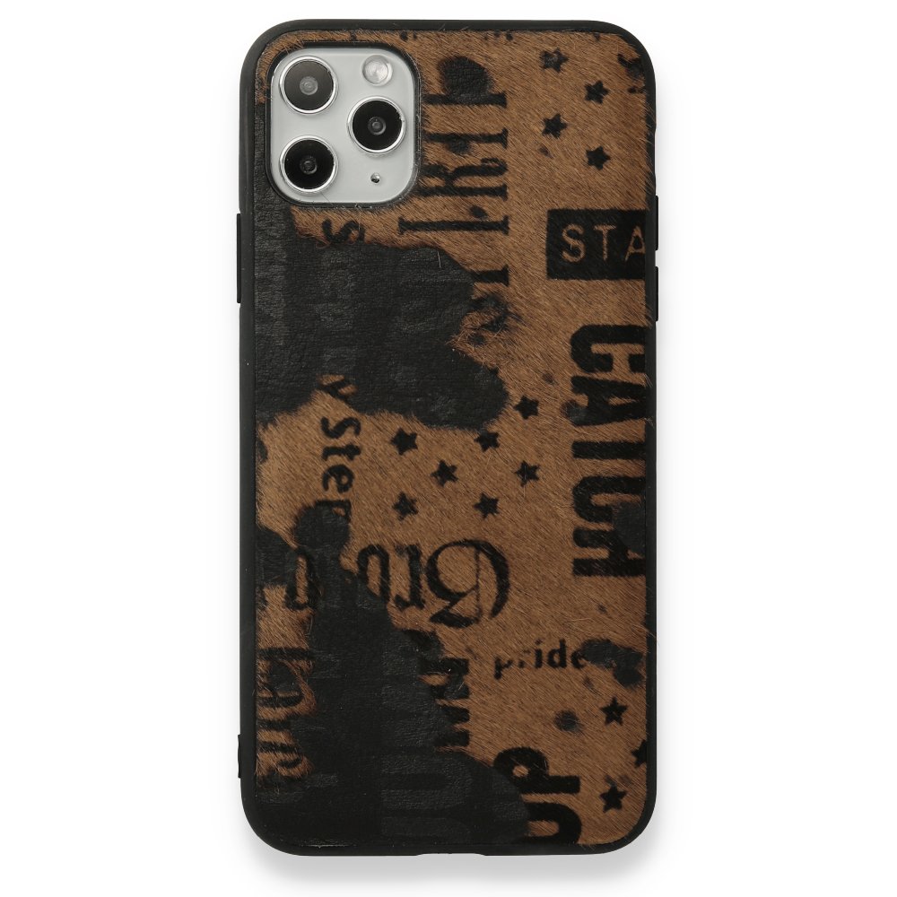  iPhone 11 Pro Max Kılıf Yele Silikon Kapak - Koyu Kahve