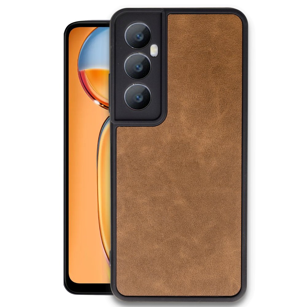 Realme C65 Kılıf Aras Deri Kapak - Taba  Realme C65 Kılıf Aras Deri Kapak - Taba