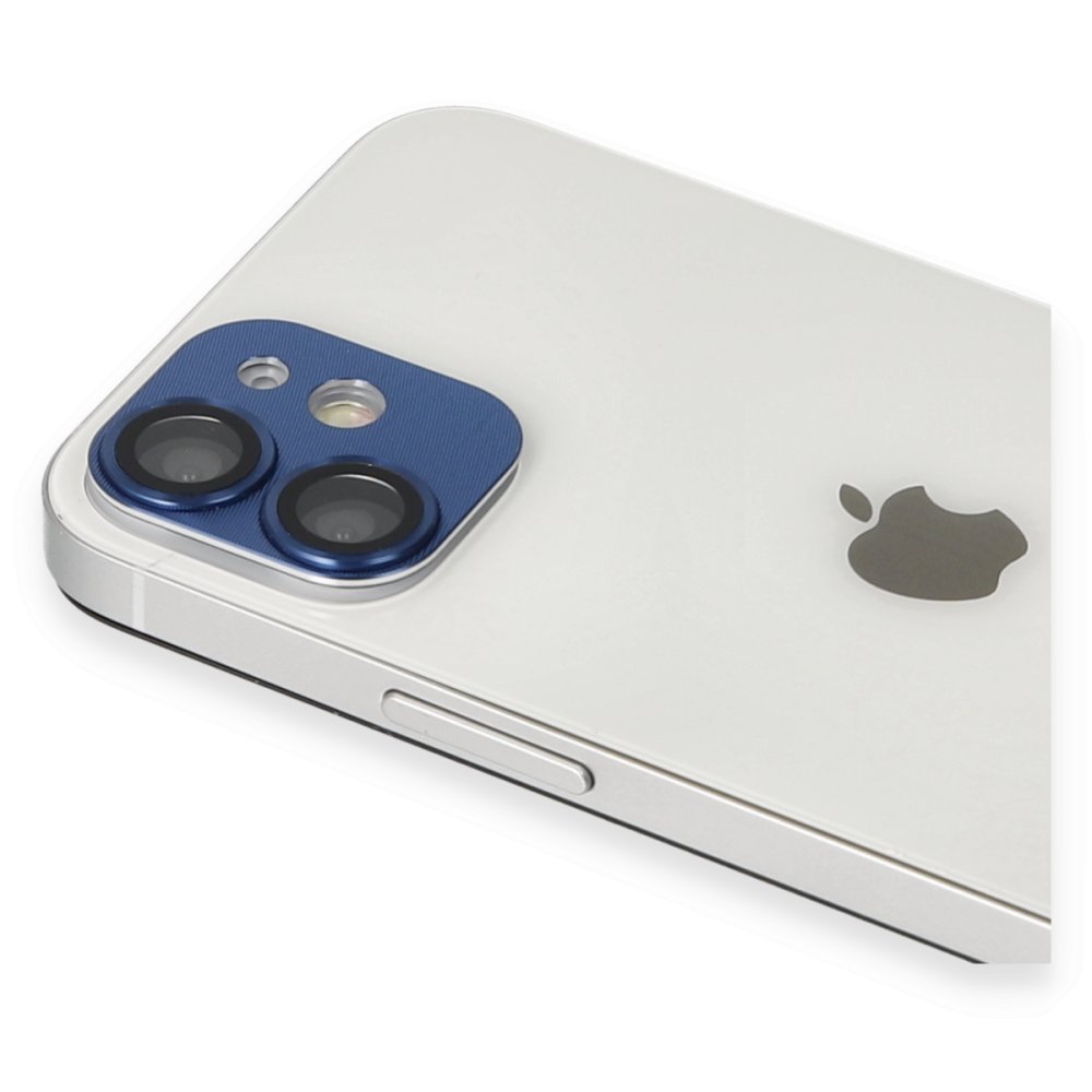  iPhone 12 Mini Pers Alüminyum Kamera Lens - Lacivert