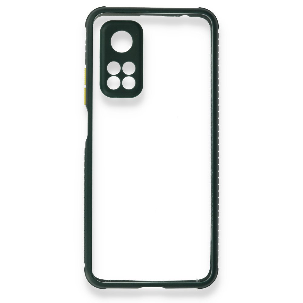  Xiaomi Mi 10T Pro Kılıf Miami Şeffaf Silikon - Koyu Yeşil