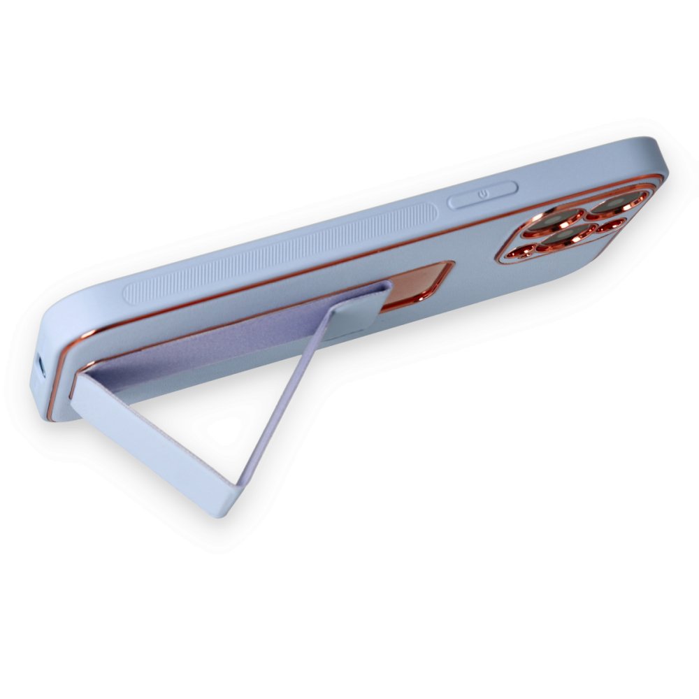 iPhone 14 Pro Kılıf Coco Deri Standlı Kapak - Sky Blue  iPhone 14 Pro Kılıf Coco Deri Standlı Kapak - Sky Blue