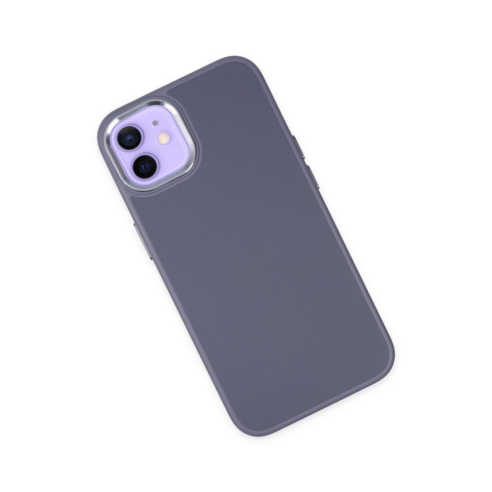 iPhone 12 Kılıf Asya Deri Silikon - Mor iPhone 12 Kılıf Asya Deri Silikon - Mor