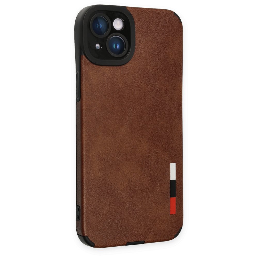 iPhone 14 Plus Kılıf Loop Deri Silikon - Kahverengi  iPhone 14 Plus Kılıf Loop Deri Silikon - Kahverengi