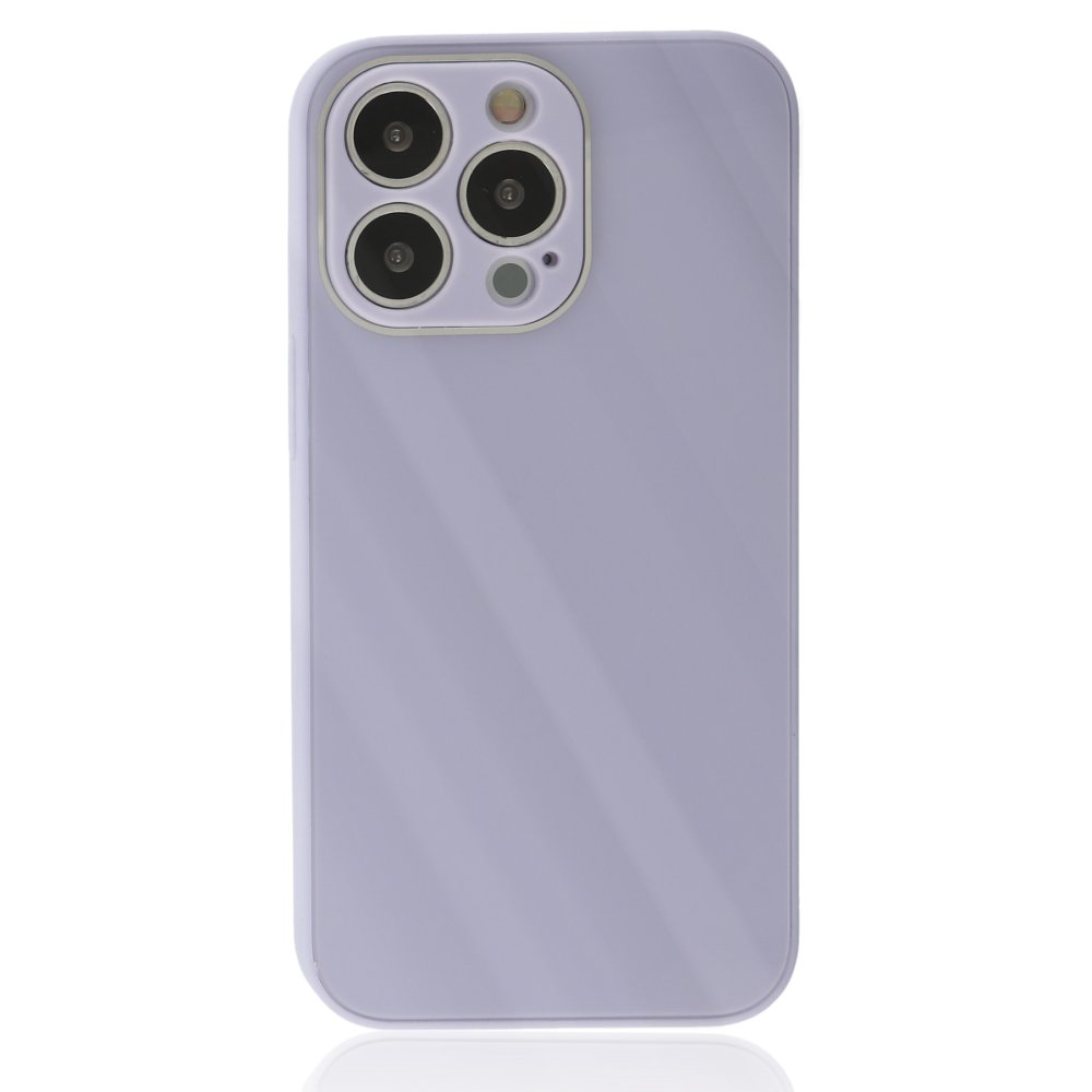  iPhone 14 Pro Max Kılıf Glass Kapak - Lila