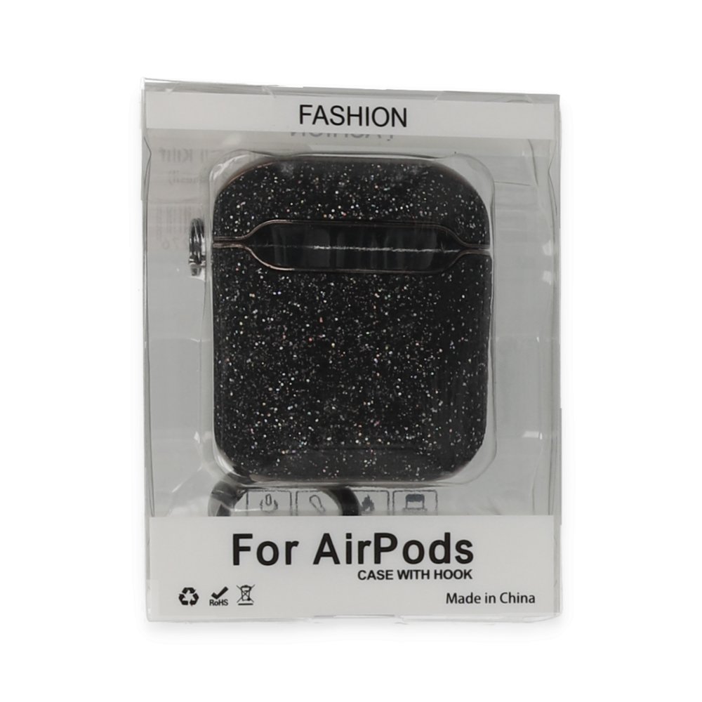  Airpods 2 (2.nesil) Spell Simli Kılıf - Siyah