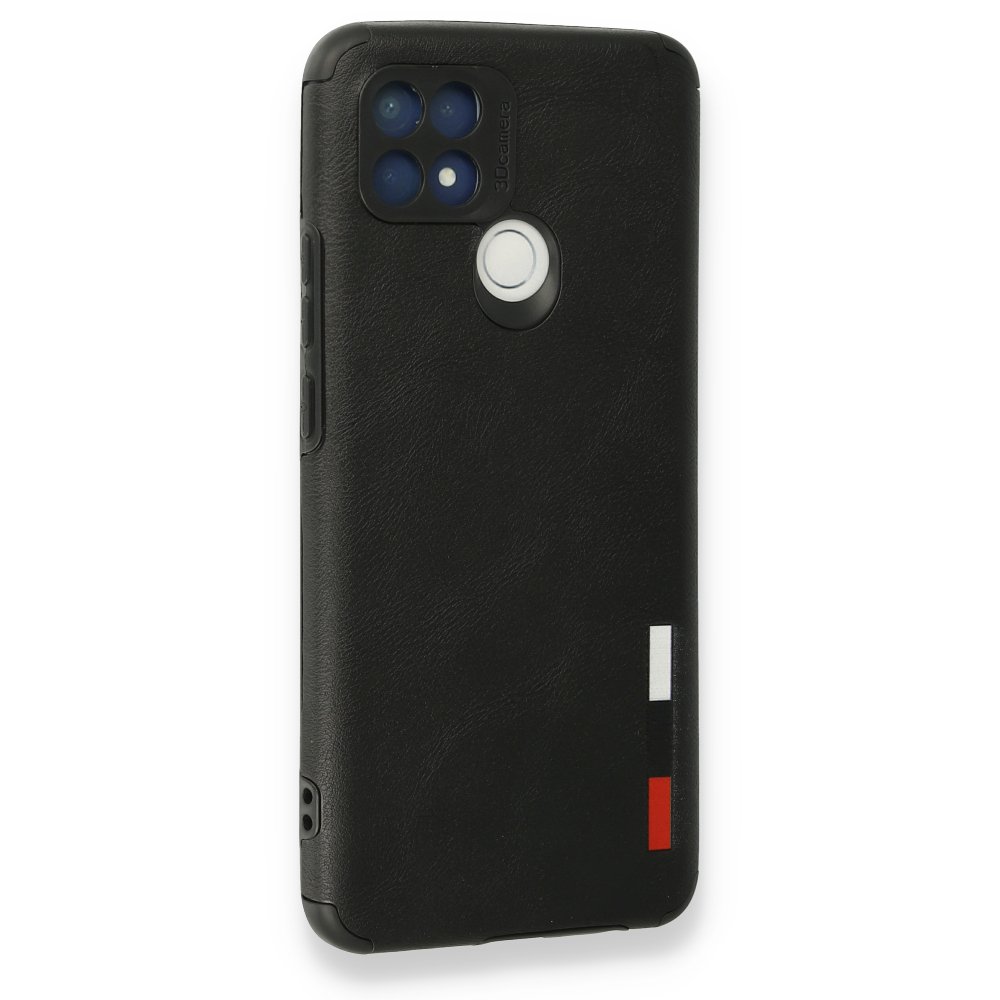 Oppo A15S Kılıf Loop Deri Silikon - Siyah Oppo A15S Kılıf Loop Deri Silikon - Siyah