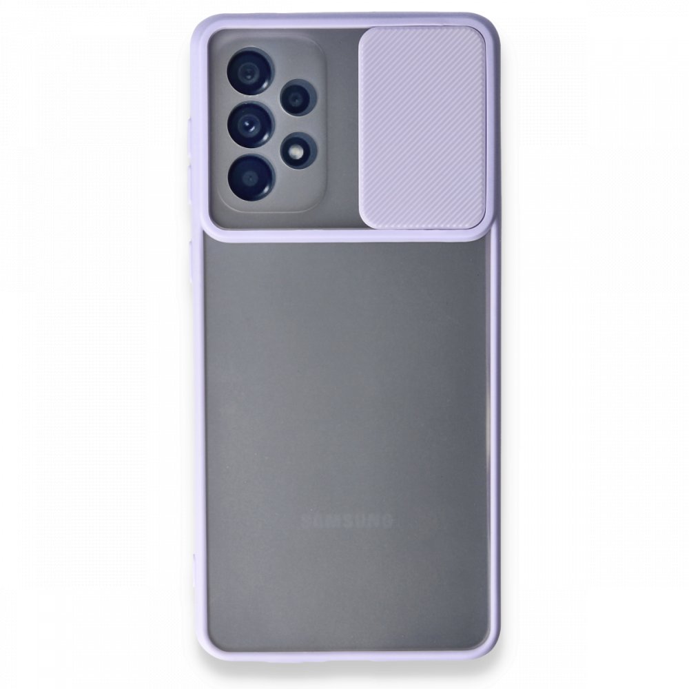  Samsung Galaxy A53 5G Kılıf Palm Buzlu Kamera Sürgülü Silikon - Lila