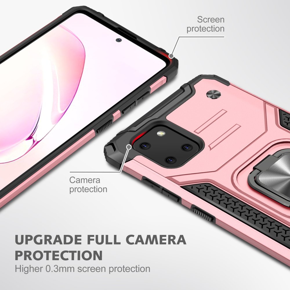  Samsung Galaxy A81 / Note 10 Lite Kılıf Zegna Yüzüklü Silikon Kapak - Rose