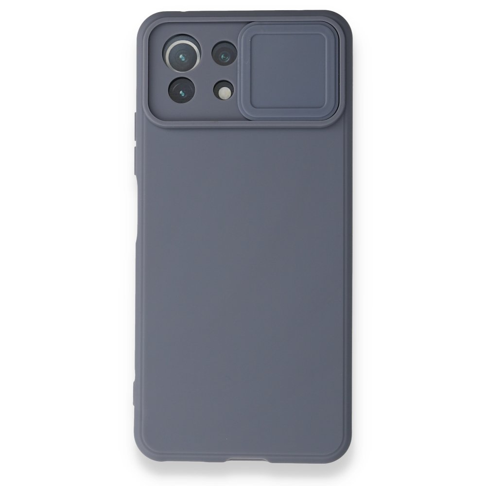 Xiaomi Mİ 11 Lite Kılıf Color Lens Silikon - Gri  Xiaomi Mİ 11 Lite Kılıf Color Lens Silikon - Gri