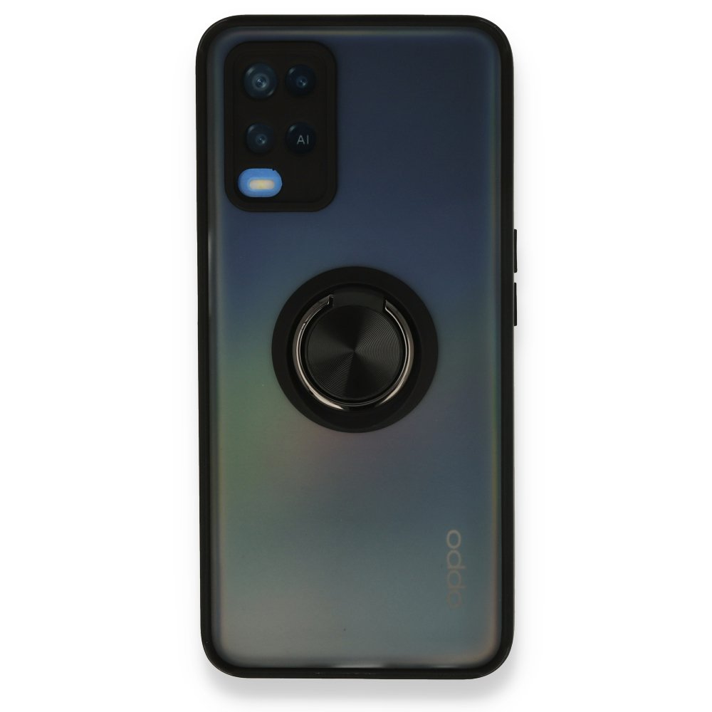 Oppo A54 4G Kılıf Montreal Yüzüklü Silikon Kapak - Siyah Oppo A54 4G Kılıf Montreal Yüzüklü Silikon Kapak - Siyah