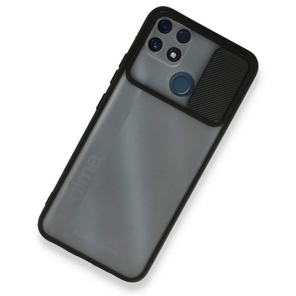  Realme C25s Kılıf Palm Buzlu Kamera Sürgülü Silikon - Siyah