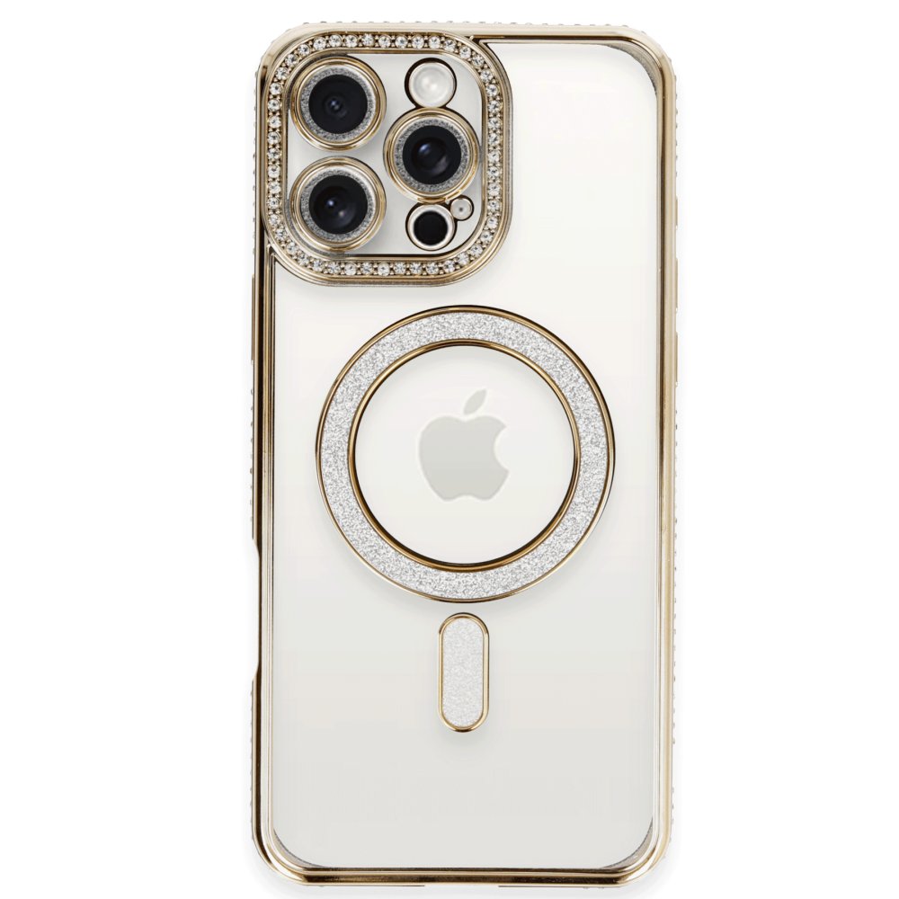 iPhone 16 Pro Kılıf Joke Simli Magneticsafe Kılıf - Gold  iPhone 16 Pro Kılıf Joke Simli Magneticsafe Kılıf - Gold
