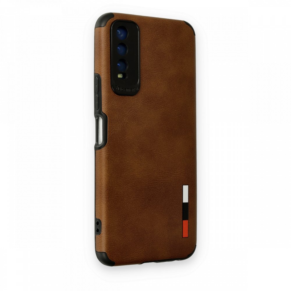  Vivo Y11S Kılıf Loop Deri Silikon - Kahverengi