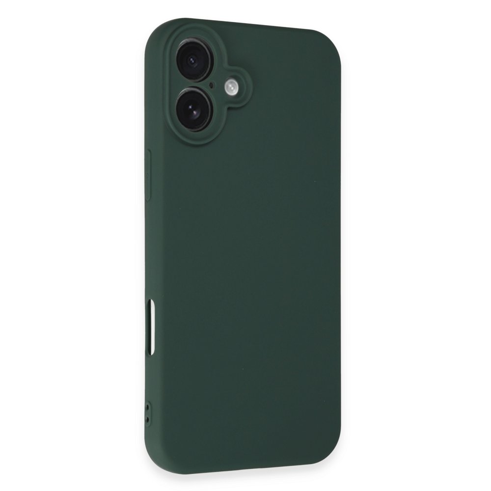 iPhone 16 Plus Kılıf Nano içi Kadife Silikon - Koyu Yeşil  iPhone 16 Plus Kılıf Nano içi Kadife Silikon - Koyu Yeşil