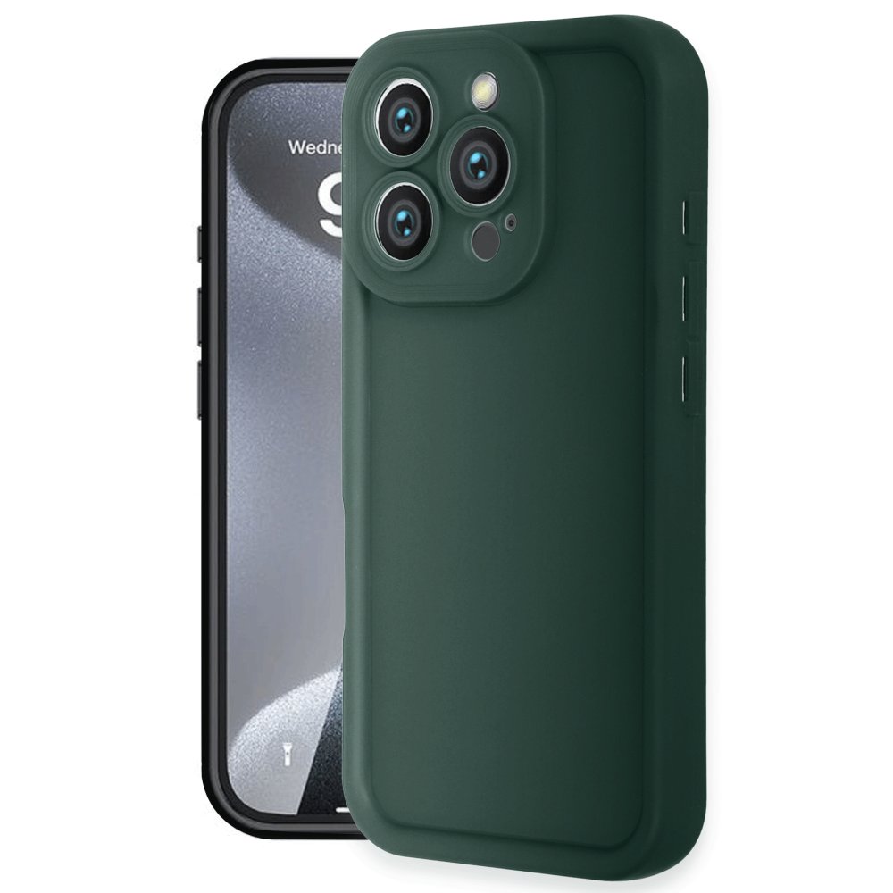  iPhone 16 Pro Kılıf Viera Silikon - Koyu Yeşil