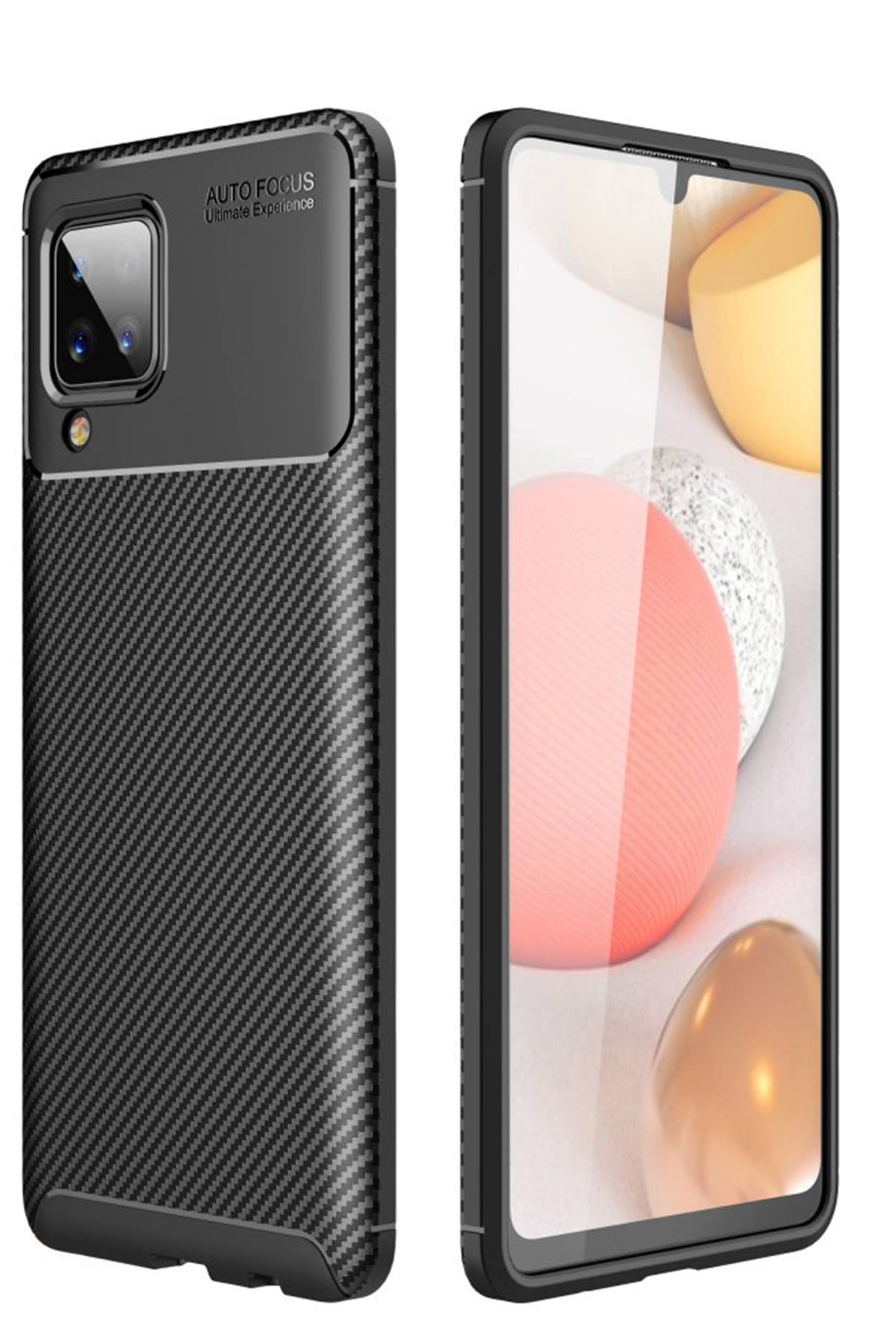  Samsung Galaxy M32 Kılıf Auto Focus Karbon Kapak - Siyah