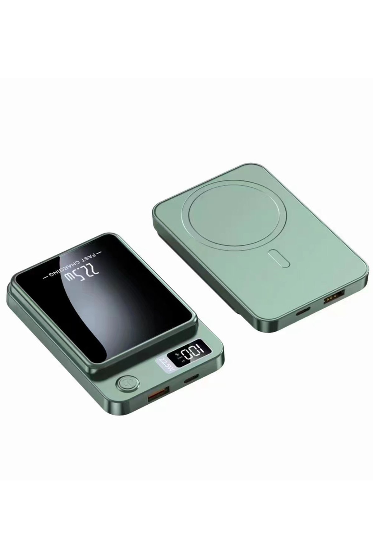  MAG103 10.000 mAh PD 22.5 Watt Magneticsafe Powerbank - Yeşil