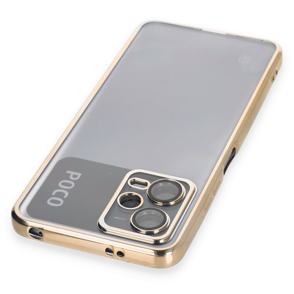 Xiaomi Poco X5 5G Kılıf Razer Lensli Silikon - Gold Xiaomi Poco X5 5G Kılıf Razer Lensli Silikon - Gold