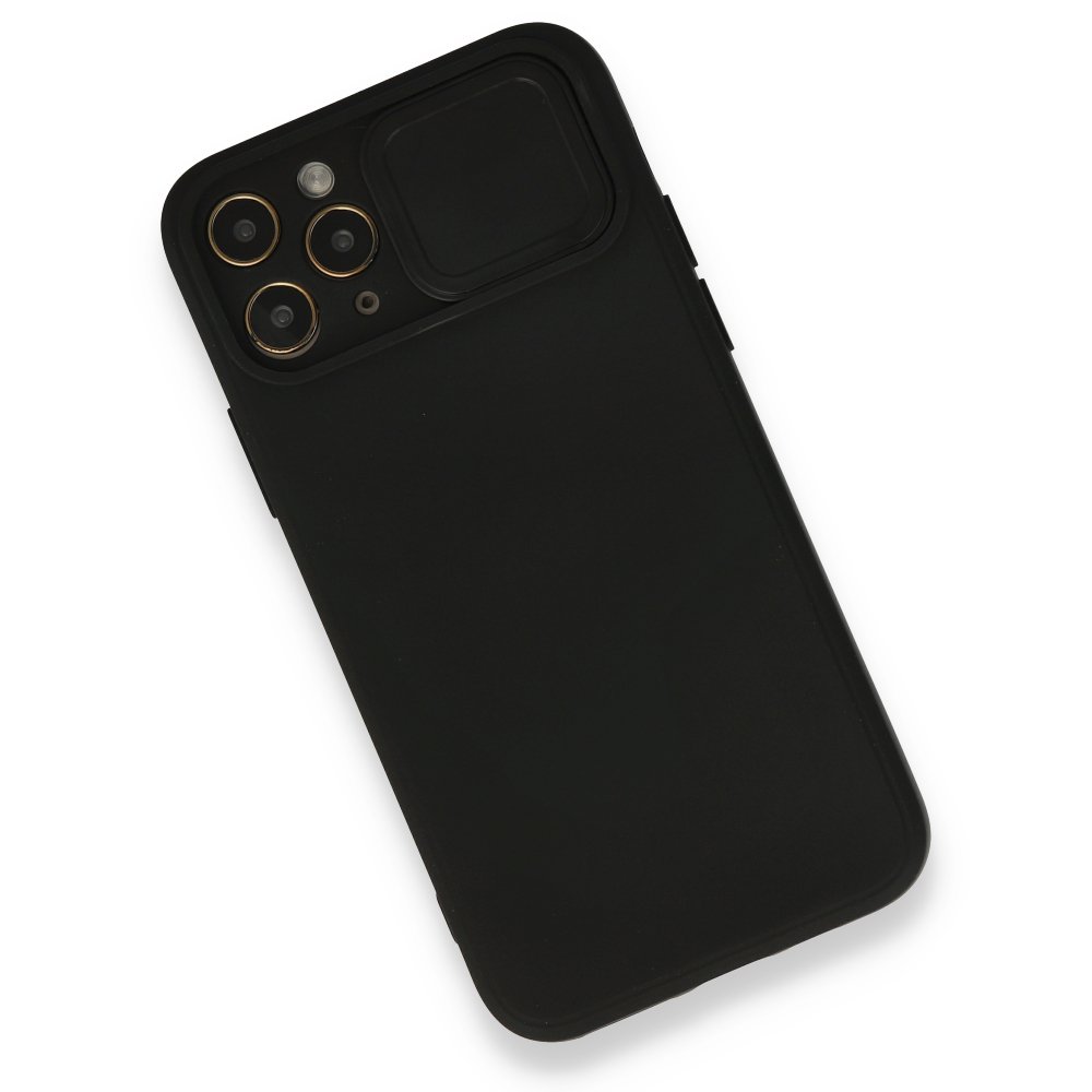  iPhone 11 Pro Max Kılıf Color Lens Silikon - Siyah
