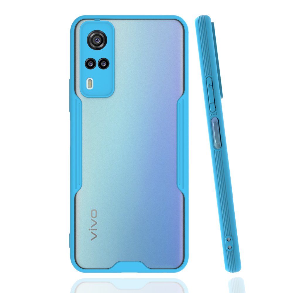  Vivo Y51 Kılıf Platin Silikon - Mavi