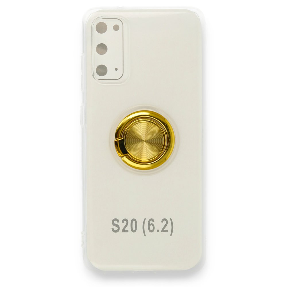  Samsung Galaxy S20 Kılıf Gros Yüzüklü Silikon - Gold