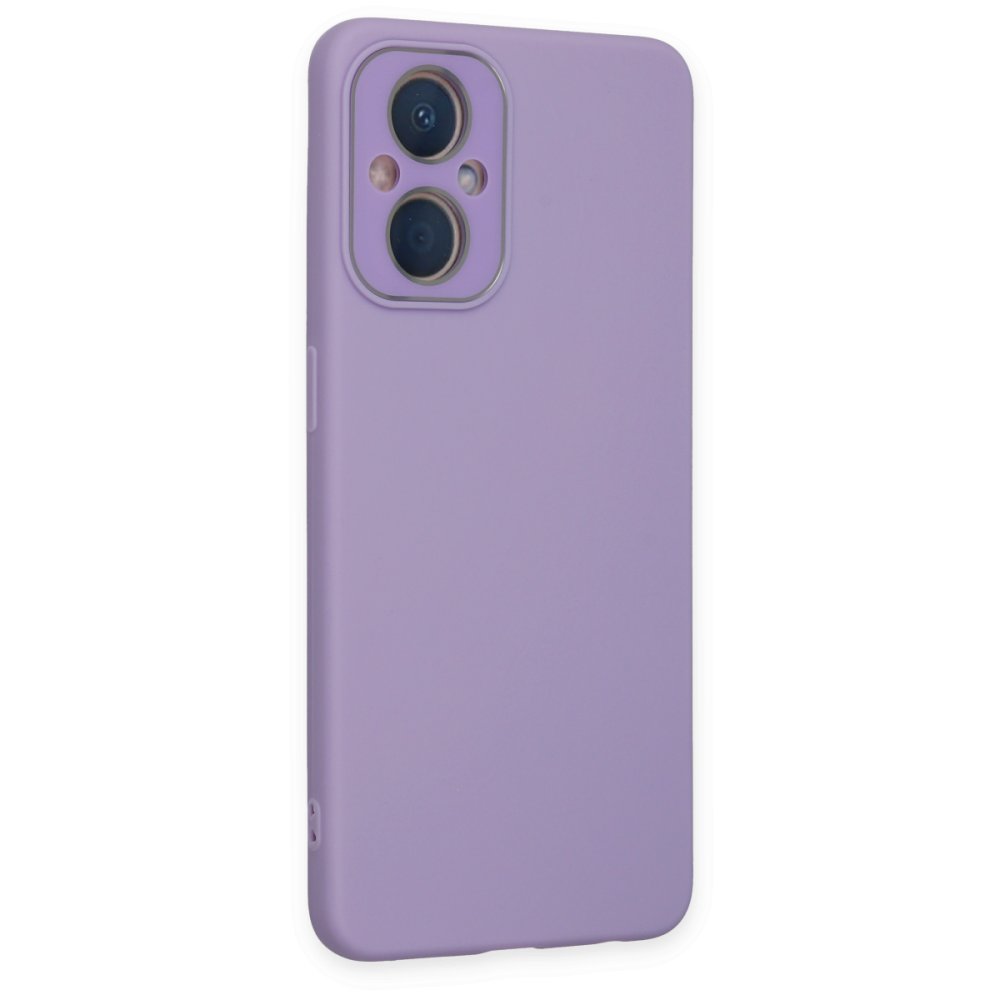  Oppo Reno 8 Lite Kılıf Lansman Glass Kapak - Lila