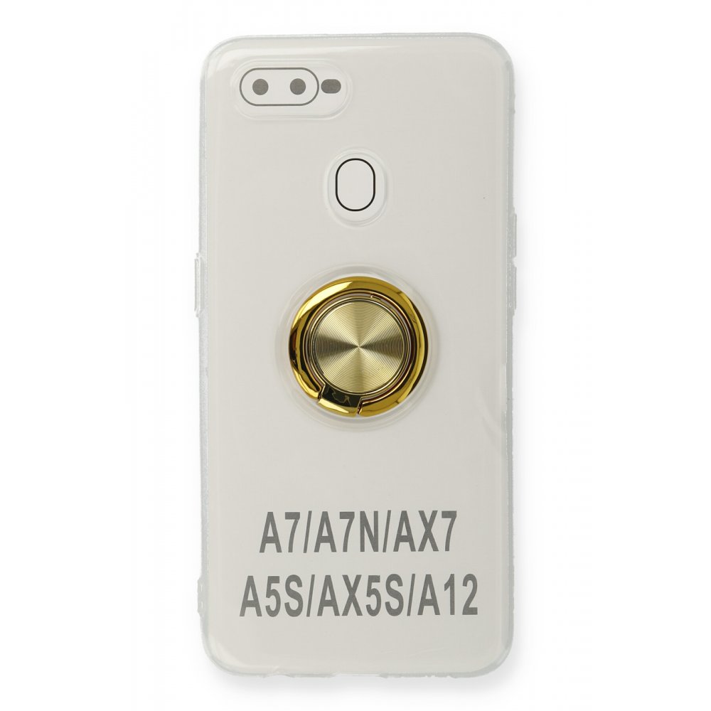  Oppo A5S Kılıf Gros Yüzüklü Silikon - Gold
