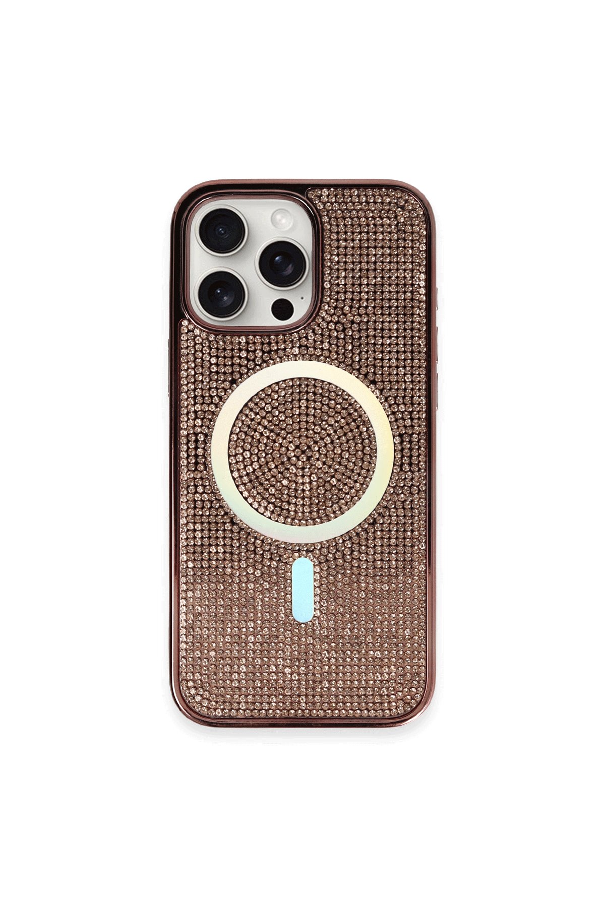  iPhone 16 Pro Max Kılıf Diamond Magsafe Kapak - Pembe