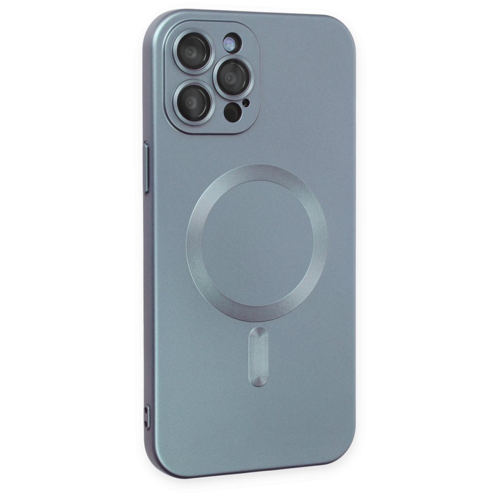  iPhone 12 Pro Max Kılıf Moshi Lens Magneticsafe Silikon - Sierra Blue