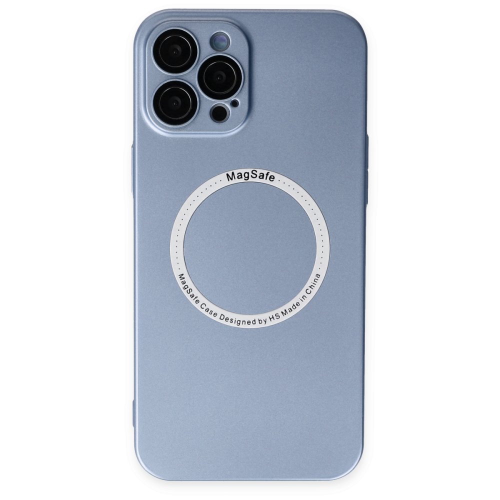  iPhone 12 Pro Max Kılıf Jack Magneticsafe Lens Silikon - Sierra Blue