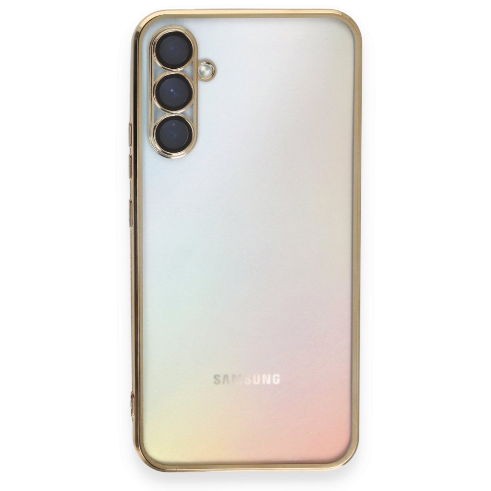  Samsung Galaxy A54 5G Kılıf Razer Lensli Silikon - Gold