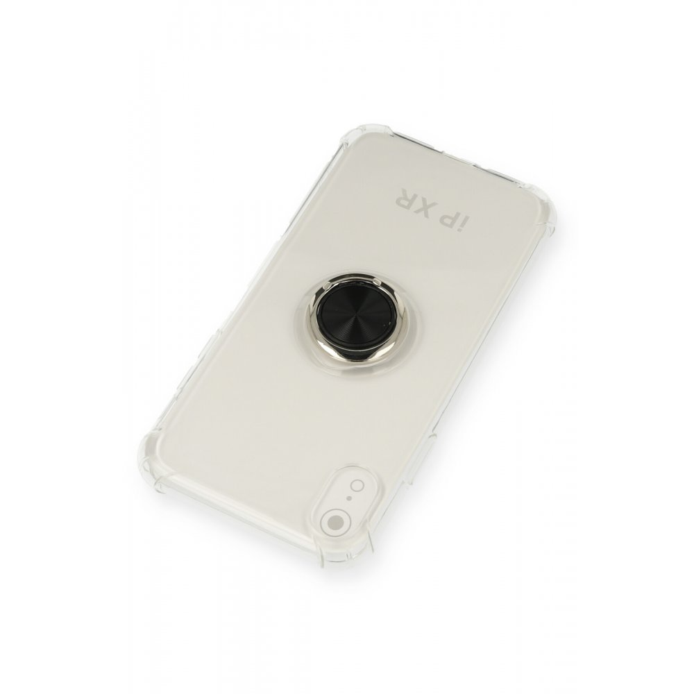  iPhone XR Kılıf Gros Yüzüklü Silikon - Siyah