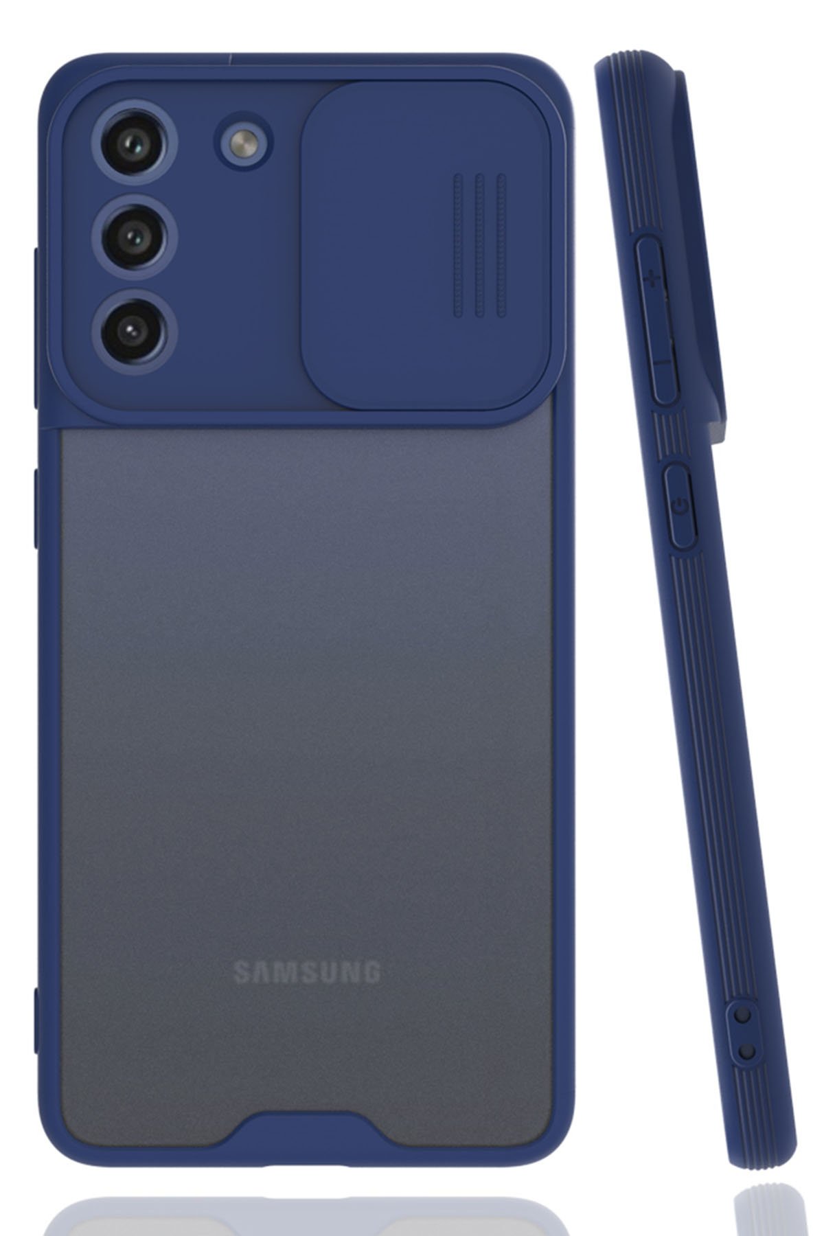  Samsung Galaxy S21 FE Kılıf Platin Kamera Koruma Silikon - Lacivert