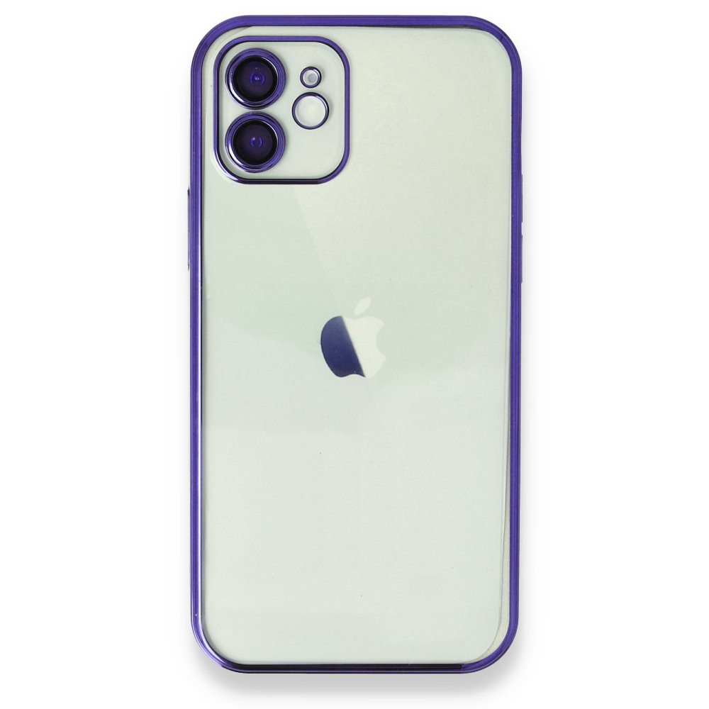  iPhone 12 Kılıf Razer Lensli Silikon - Mor