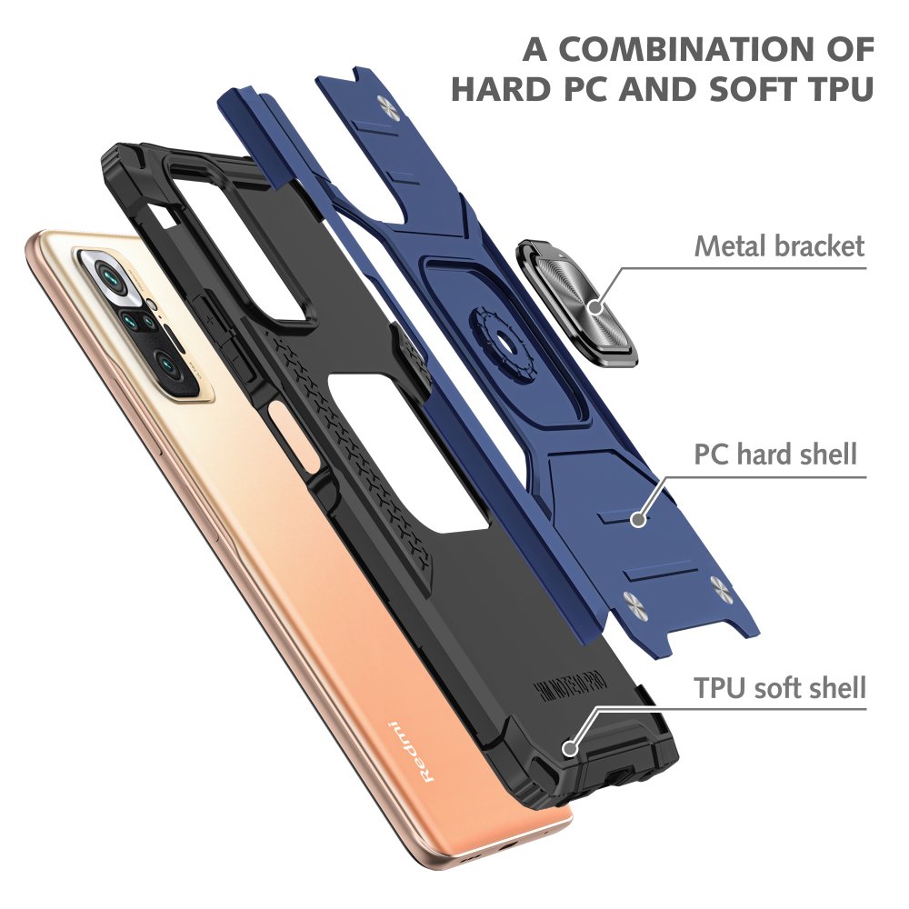 Redmi Note 10 Pro Kılıf Zegna Yüzüklü Silikon Kapak - Mavi
