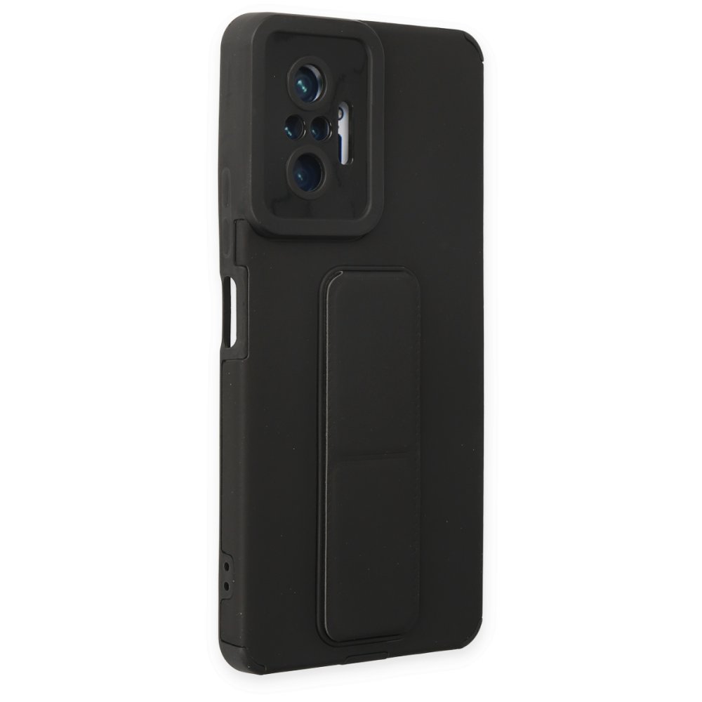 Redmi Note 10 Pro Kılıf Mega Standlı Silikon - Siyah